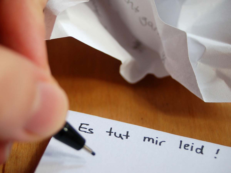 Entschuldigung am Arbeitsplatz